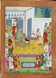 Sultano Iskander con la corte di Shah Alem