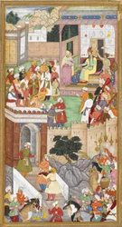 Il giovane Akbar presentato a Humayun (imperatore Mughal dell