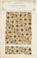 Campione di mussola ricamata densamente da Madras, da The Collection of the Textile Manufacturers of India, di John Forbes Watson, pubblicato nel 1866
