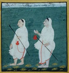Due asceti Jain con capelli intrecciati (jati) Mendicanti religiosi, Udaipur, c.1810-20