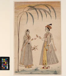 Due donne sotto un albero, c.1750