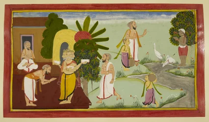 Valmiki medita e Brahma gli appare davanti