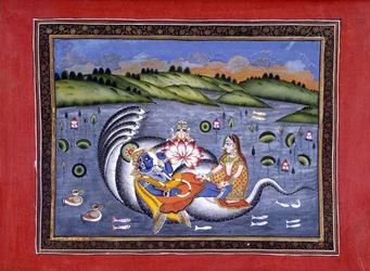 Vishnu e Lakshmi, illustrazione da 