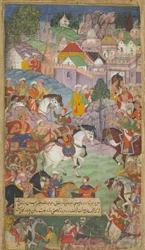 Vol.1 fol.20 Dasaratha si dirige verso Angada per invitare Rsyasrnga alla sua dimora