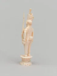 Pedone bianco, pezzo degli scacchi, India, circa 1820