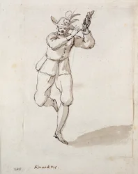 Un uomo con nacchere e campanelli