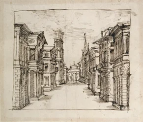 Una strada in prospettiva, c.1617