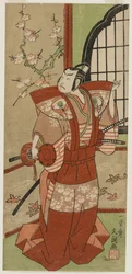 Onoe Kikugogo I come Izumi no Saburo nel Teatro Ichimura, 1769