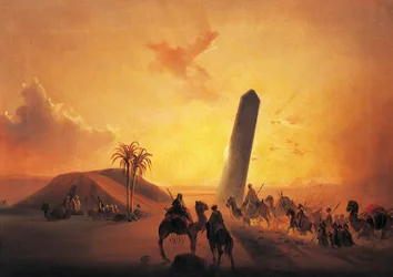 Carovana nel deserto, dipinto di Ippolito Caffi (1809-1866)