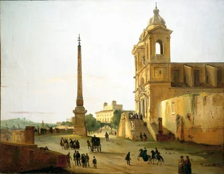Italia, Roma, Trinità dei Monti e Obelisco Sallustiano