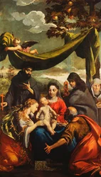 La Madonna e il Bambino con i Santi Maria Maddalena, Pietro, Chiara e Francesco e un ritratto della Badessa
