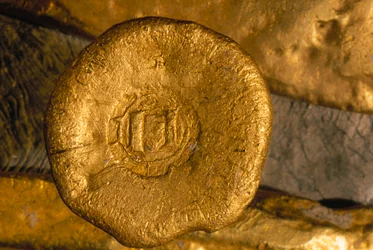 Una scintillante fortuna in oro e argento è stata recuperata dal fondo del mare. Tesori come questo bottone d