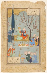 Khosrow e Shirin in un giardino, una scena tratta dalla Khamsa di Nizami