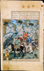 Esfandiyar e il suo esercito, miniatura dal manoscritto Shahname di Ferdowsi