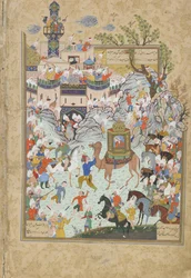 Folio da Haft Awrang Sette Troni di Jami, 1550s