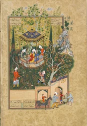 Foglio dal Haft Awrang Sette Troni di Jami, 1550s
