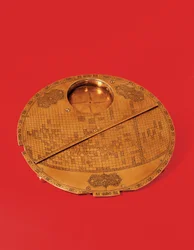 Mappa del mondo centrata su La Mecca, dinastia Safavide, da Isfahan