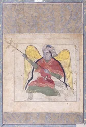 Un angelo con turbante, con un bastone