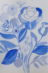 Mazzo di fiori blu