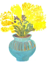 Vaso floreale giallo brillante