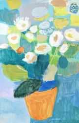 Fiori colorati in vaso
