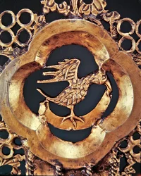 Aquila, simbolo di San Giovanni Evangelista, da una croce processionale, Ballymacasey, Contea di Kerry