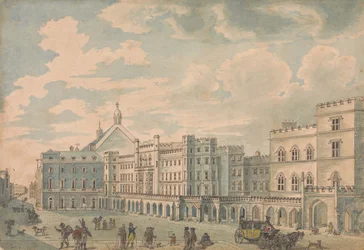 Vista delle case dei Lord e dei Comuni da Old Palace Yard