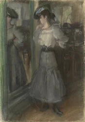 Ragazza davanti a uno specchio