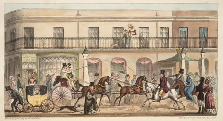 La High Street, Cheltenham, da The English Spy, pub. 1824