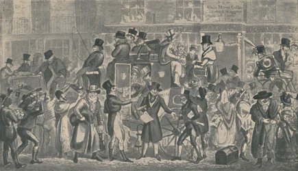 Fuori dalla White Horse Cellar, Piccadilly, 1821, 1920