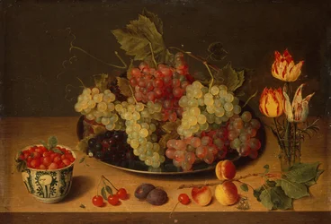 Natura morta con frutta e fiori