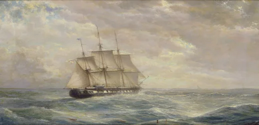 Nave britannica in alto mare, 1876