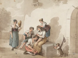 Dopo Pinnelli (Gruppo di Contadini Fuori da una Casa)