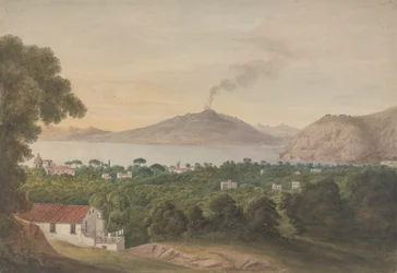 Vesuvio attraverso la baia di Napoli