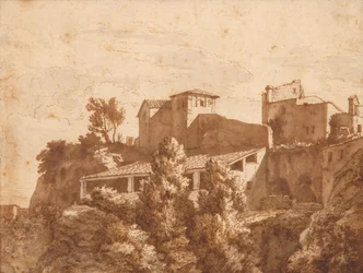 Veduta di alcune case (Tivoli?)