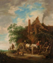 Locanda di campagna con cavallo e carro