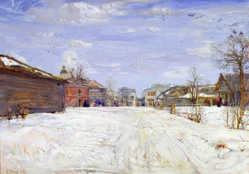 Scena di strada in inverno