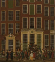 La libreria e agenzia di lotterie di Jan de Groot in Kalverstraat ad Amsterdam, 1779