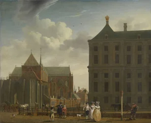 La Nieuwe Kerk e il Municipio sulla Diga ad Amsterdam, c.1780-90