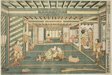 Immagine prospettica di una grande stanza (Senjojiki uki-e no zu)