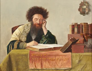 Un rabbino che legge il Talmud