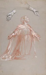 Sainte Clotilde registro centrale, studio per dipinti murali nella Cappella di Saint Remi