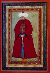 Arte islamica: ritratto del sultano ottomano Mehmet Celebi I (1389-1421). Miniatura intorno al 1550