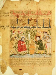 Ms. Arabe 2964 fol.5 Scena dal Trattato di Teriaca dopo Galeno, 1217