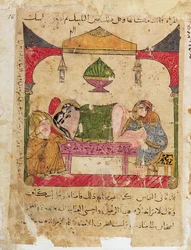 Ms Arabe 3467 Esame medico, dal Libro di Kalila e Dimna