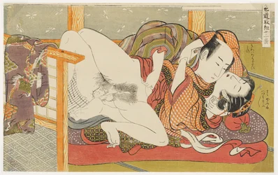 Una presa di sumo, n. 11 da “Dodici incontri sulla via dell’amore” (Shikidō torikumi jūniban)