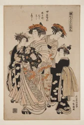 Kasugano di Yotsumeya, kamuro Onami e Menami, shinz? Mitsuura