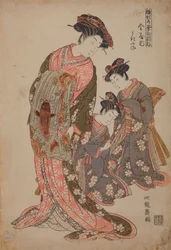 Oiran Ukita della casa Kanaya, dalla serie: Nuovi modelli di giovani germogli (ragazze) / Hinagata Wakana no Hatsumoyo
