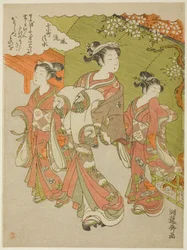 Ono no Komachi in Visita al Tempio di Kiyomizu, dalla serie Le Sette Komachi alla Moda (Furyu nana Komachi)