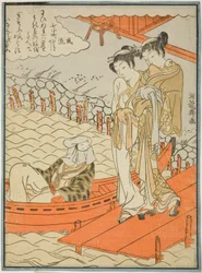Ono no Komachi al Tempio di Seki, dalla serie Le sette Komachi alla moda (Furyu nana Komachi)